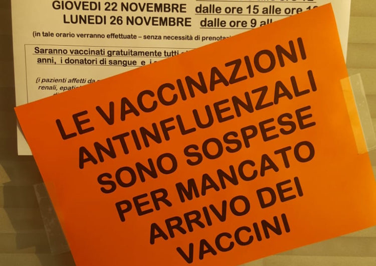 CARENZA DI VACCINI ANTINFLUENZALI IN TUTTO IL PIEMONTE