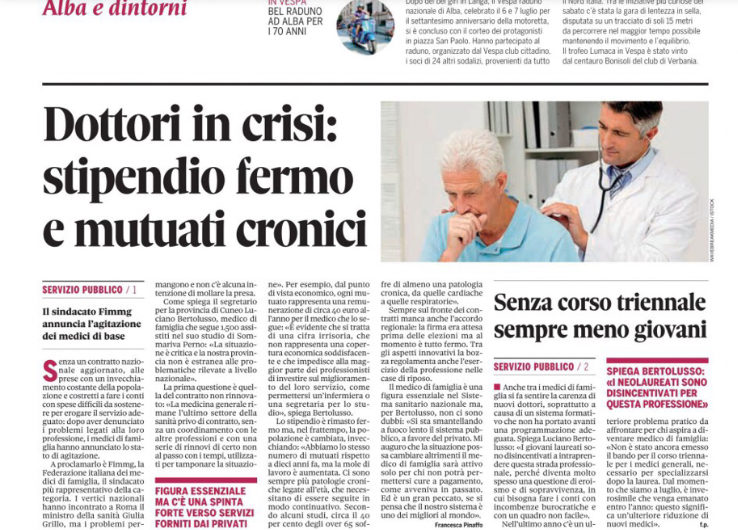 STATO DI AGITAZIONE: i motivi spiegati dal Segretario Provinciale BERTOLUSSO