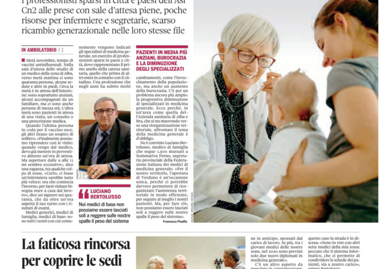 MEDICI di famiglia nell’ ASL CN2: primo anello per la tutela della salute tra l’ aumento del carico lavorativo e la diminuzione delle risorse umane e professionali